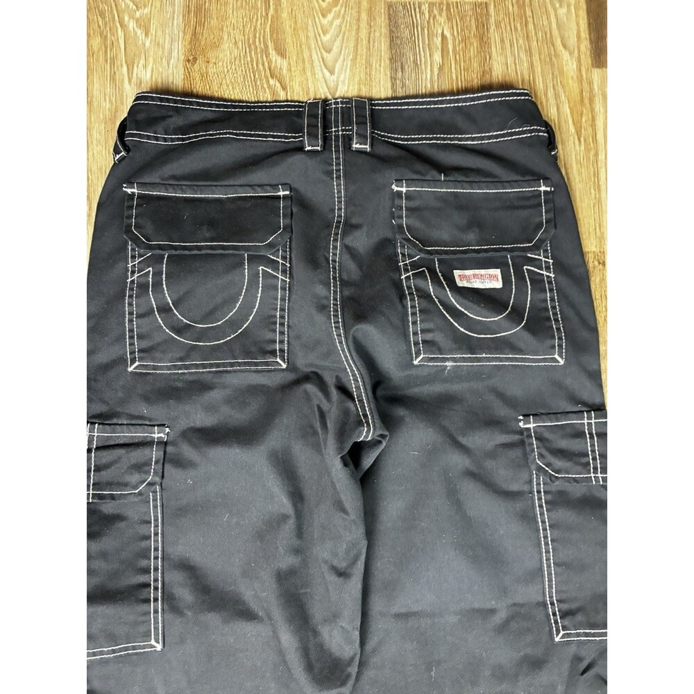True Religion Women's Military SN Cargo Pants Jet Black Size 27 MSRP $139